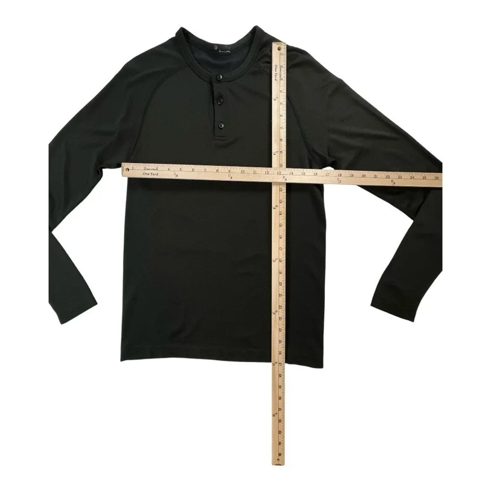 Lululemon Metal Vent Tech Long‎ Sleeve Henley Black M3AM3S Size Small